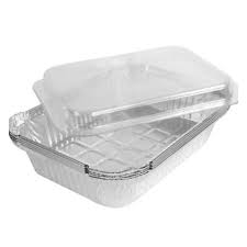 Foil pan with lid (210x160mm) 10 in a pack