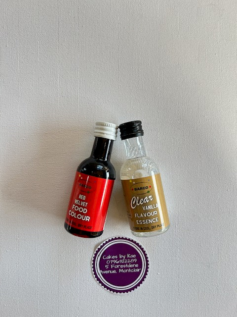 Red velvet food colour & Vanilla flavour essence